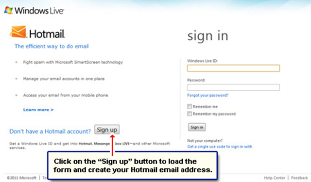 Login co signup in hotmail email sign uk service www Log in