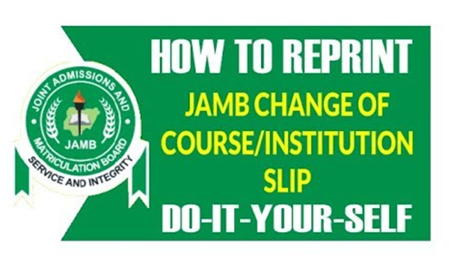 Steps to JAMB Change of Institution/Course