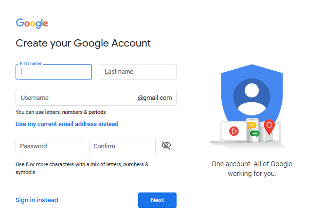 Gmail account Registration | How to Sign up New Gmail account