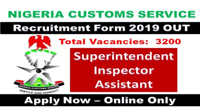 Nigeria Customs Service Recruitment 2019/2020 Application Portal | www.customs.gov.ng