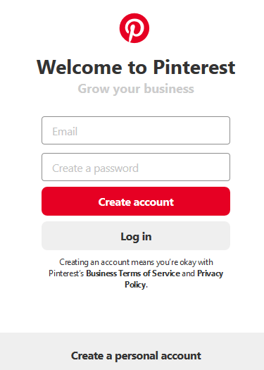 Few Steps to Create a Pinterest Account - Pinterest Business Registration Guide